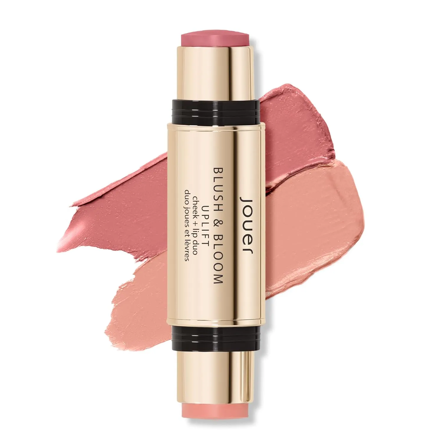 Jouer Blush & Bloom Cheek   Lip Duo - Hydrating Cream Blush Stick for Lip and Cheek Tint - Moisturizing Rose Hip and Squalane Oil Formula, Uplift