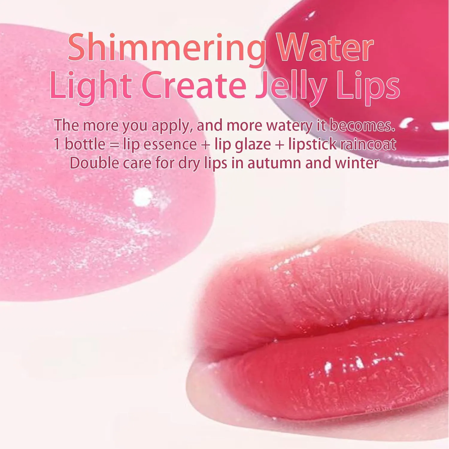 Judy Doll Lip Gloss, Judy Doll Ice Watery Lip Gloss, Jelly Hydrating Lip Gloss, Moisturizing Nonstick Tinted Gloss Lips Oil (10#)