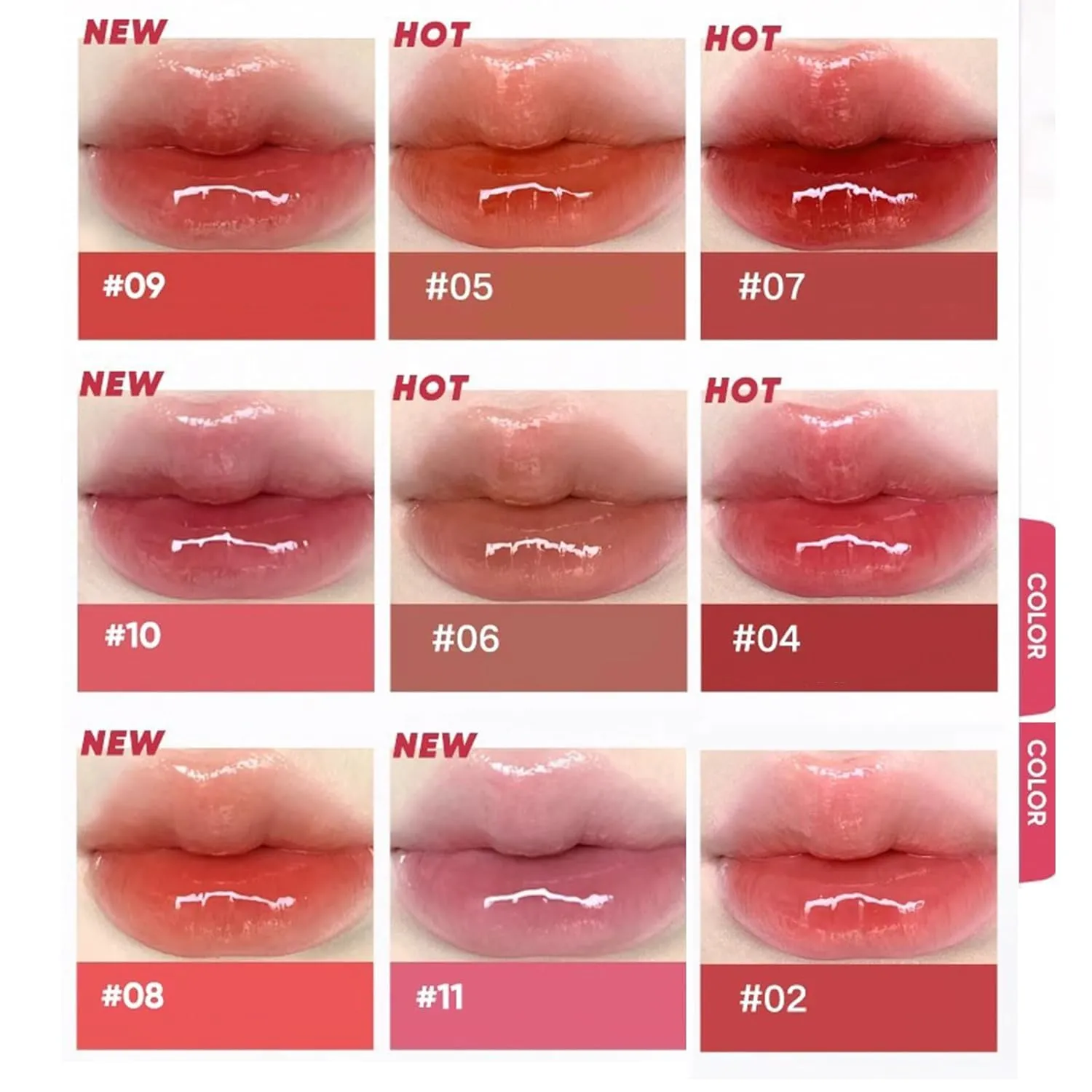 Judy Doll Lip Gloss, Judy Doll Ice Watery Lip Gloss, Jelly Hydrating Lip Gloss, Moisturizing Nonstick Tinted Gloss Lips Oil (10#)