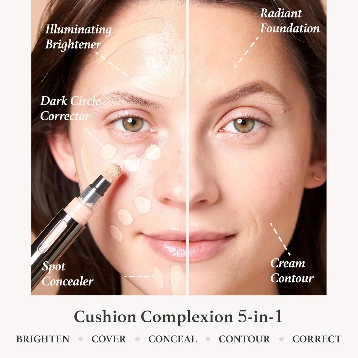 Julep Cushion Complexion Concealer & Corrector Stick -220 Sand - Infused with Turmeric & Hyaluronic Acid - Medium Coverage - Natural Finish