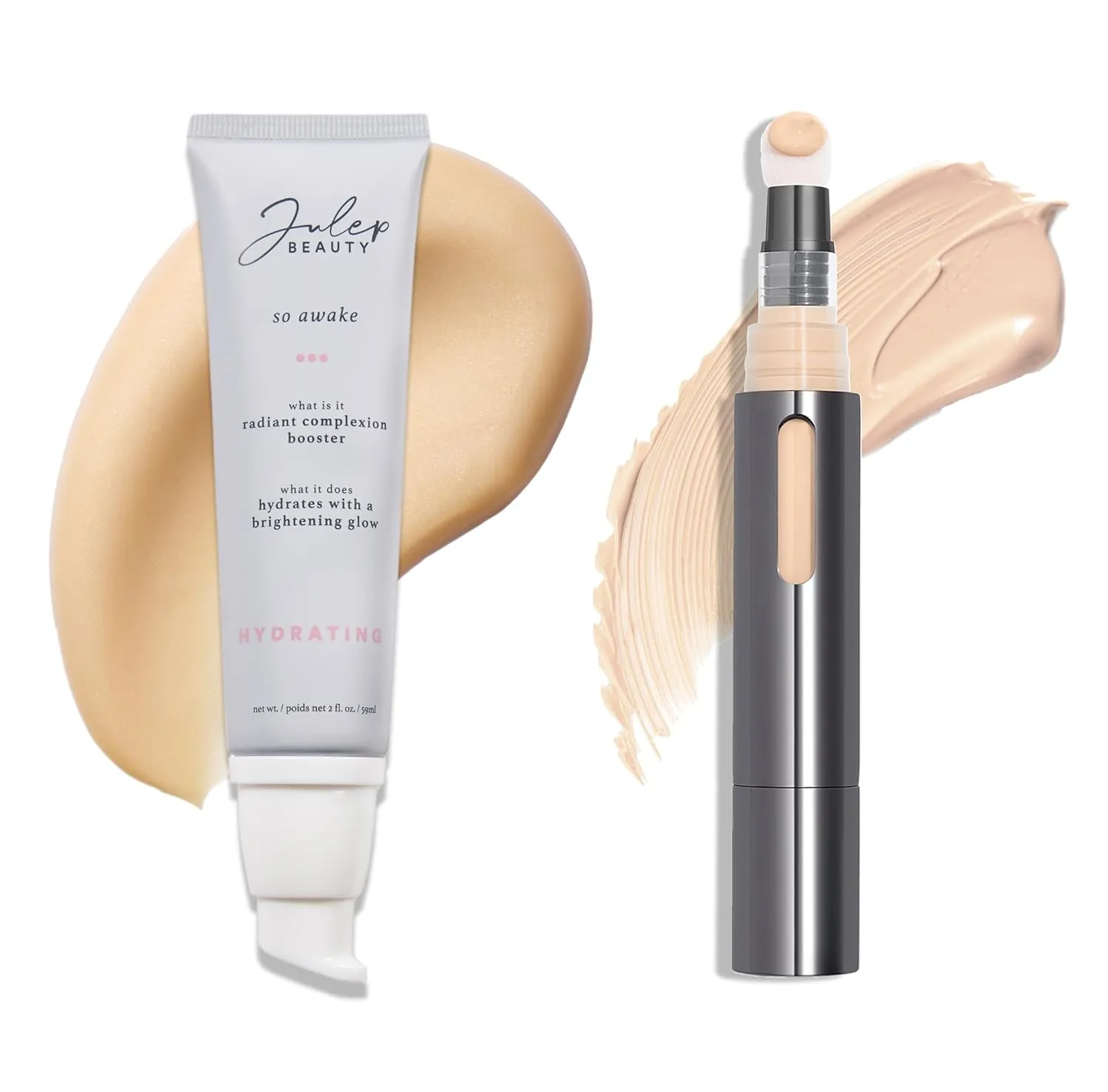 Julep Full Face Radiance Set | So Awake Complexion Booster Daily Moisturizer   Skin Perfecting Cushion Complexion Concealer   Foundation - 130 Ivory