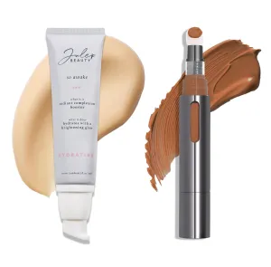 Julep Full Face Radiance Set | So Awake Complexion Booster Daily Moisturizer   Skin Perfecting Cushion Complexion Concealer   Foundation - 435 Fawn