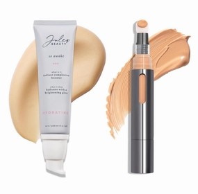 Julep Full Face Radiance Set | So Awake Complexion Booster Daily Moisturizer   Skin Perfecting Cushion Complexion Concealer   Foundation - 220 Sand