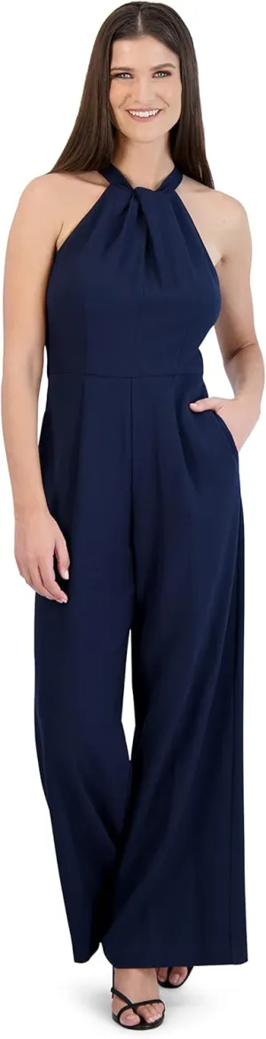 Julia Jordan Women's Sleeveless Knot Neck Wide Leg Jumpsuit, Elegant and Dress