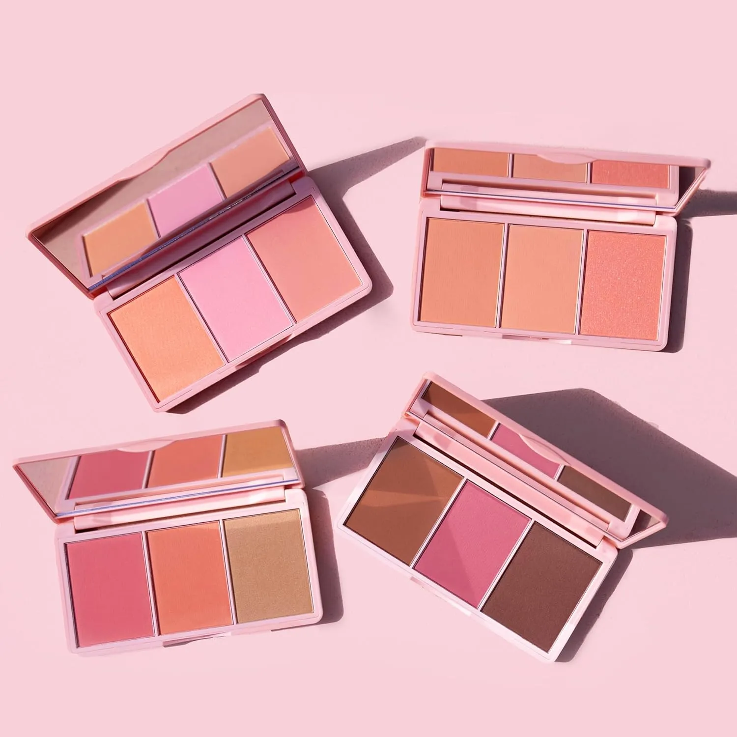 KimChi Chic Beauty Cheeky 3Some Blush Trio, Blush Makeup Palette with 3 Colors, Use Individually or Blend All Shades for Custom Look, 03 Bonita Señorita, 0.47 oz