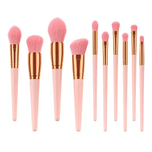 Kits Sets 10 Pcs Cosmetic Mini Brush Eyeshadow Tools Eyebrow Makeup Brush Hot Makeup Accessories, AsShown