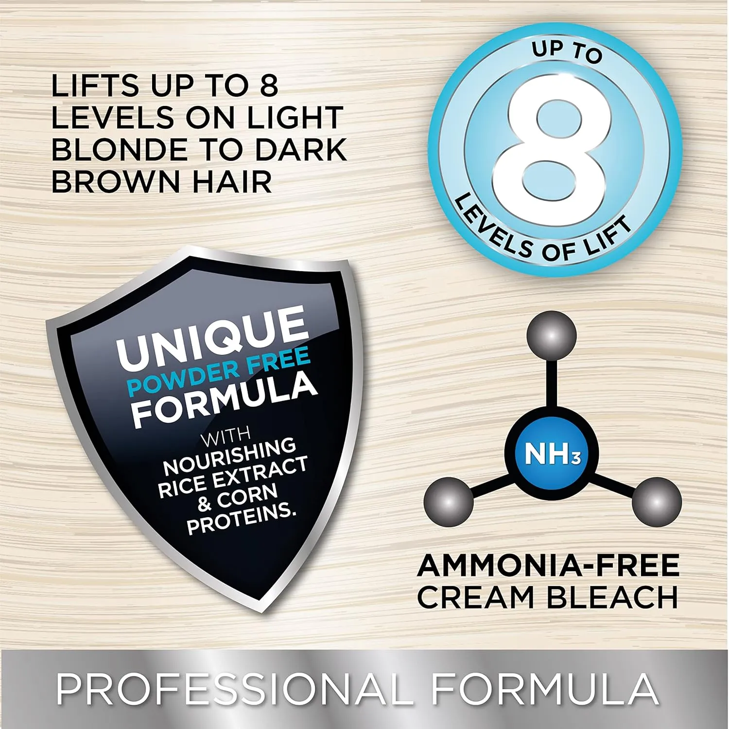 Knight & Wilson Color-Freedom Cream Hair Bleach Kit. Ammonia-Free Formula Lifts up to 8 Shades. Protects & Repairs While Lightening. Complete Hair Bleaching kit with Tint Bowl, Brush, Gloves & Cap