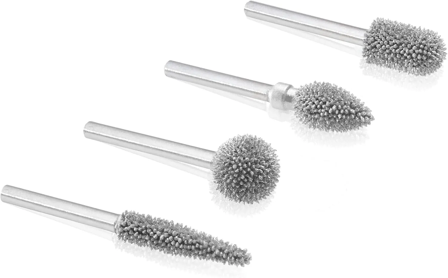 Kutzall 4-Piece Rotary Burr Kit - 1⁄8" Shaft, Coarse - Wood Carving Bits for Dremel, Foredom, Ryobi, DeWalt, Milwaukee Tools - Structured Tungsten Carbide