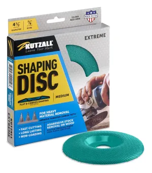 Kutzall Extreme Shaping Disc - Medium, 4-1⁄2" (114.3mm) Diameter X 7⁄8" (22.2mm) Bore - Coping Woodworking Angle Grinder Attachment for DeWalt, Bosch. Abrasive Tungsten Carbide, SD412X70