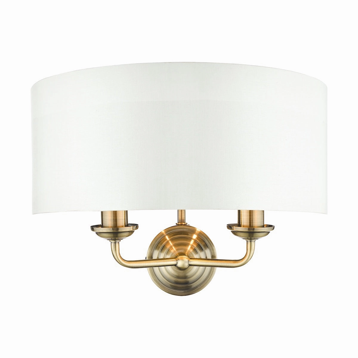 Laura Ashley Sorrento Antique Brass 2 Light Wall Light LA3727850-Q with Ivory Shade