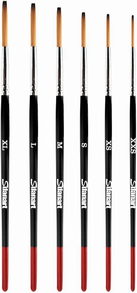 Lettering Quill Brushes, 6 pcs Lettering Brushes for Sign Painting, Professional Pinstriping Brush Sign Painting Brushes Pinstripe Brush Striping Brush ， Paint Brush Size XL, L, M, S, XS, XXS
