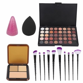 Long Lasting Eye SHADOW Pallet in Shades with a Complete Makeup Brush Set and Egg Ideal Eye Makeup Contour Kit
