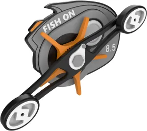 Lure Fishing Enthusiast Gear - Fake Fishing Reel Toy with Realistic Brake Sound, Hand Crank Spinner Desk Decor for Phone, Car, Fridge,Tackle Box ect.