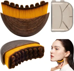 Lymphatic Contour Face Brush, Lymphatic Drainage Brush, Dry Brushing Face Brush, Lymphatic Drainage Massager for Face, Designed for The Face Gentle Enough for Daily Use (1pcs Brown)