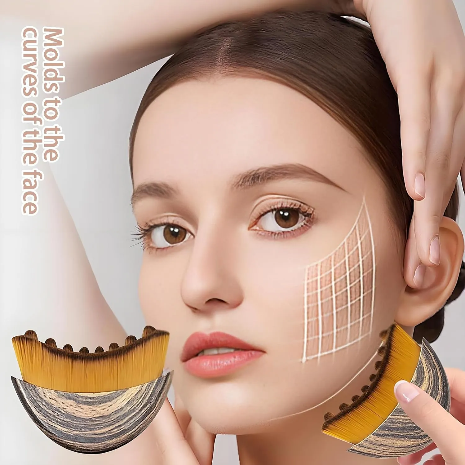 Lymphatic Contour Face Brush, Lymphatic Drainage Massager for Face, Dry Brushing Face Brush, Chin & Jawline Sculpting, Ergonomically Designed to Fit The Skin Precisely for Daily Use (1PCS)