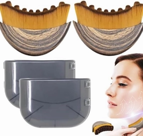Lymphatic Contour Face Brush Dry Brushing Face Brush Lymphatic Drainage Massager for Face Chin & Jawline Sculpting Ergonomic Facial Contour Massager Relieve Fatigue Portable Beauty Tool (2Pcs)