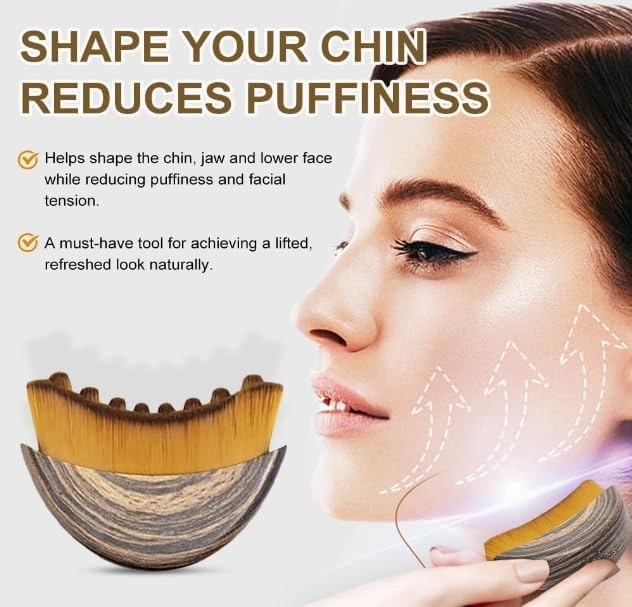 Lymphatic Contour Face Brush Dry Brushing Face Brush Lymphatic Drainage Massager for Face Chin & Jawline Sculpting Ergonomic Facial Contour Massager Relieve Fatigue Portable Beauty Tool (2Pcs)