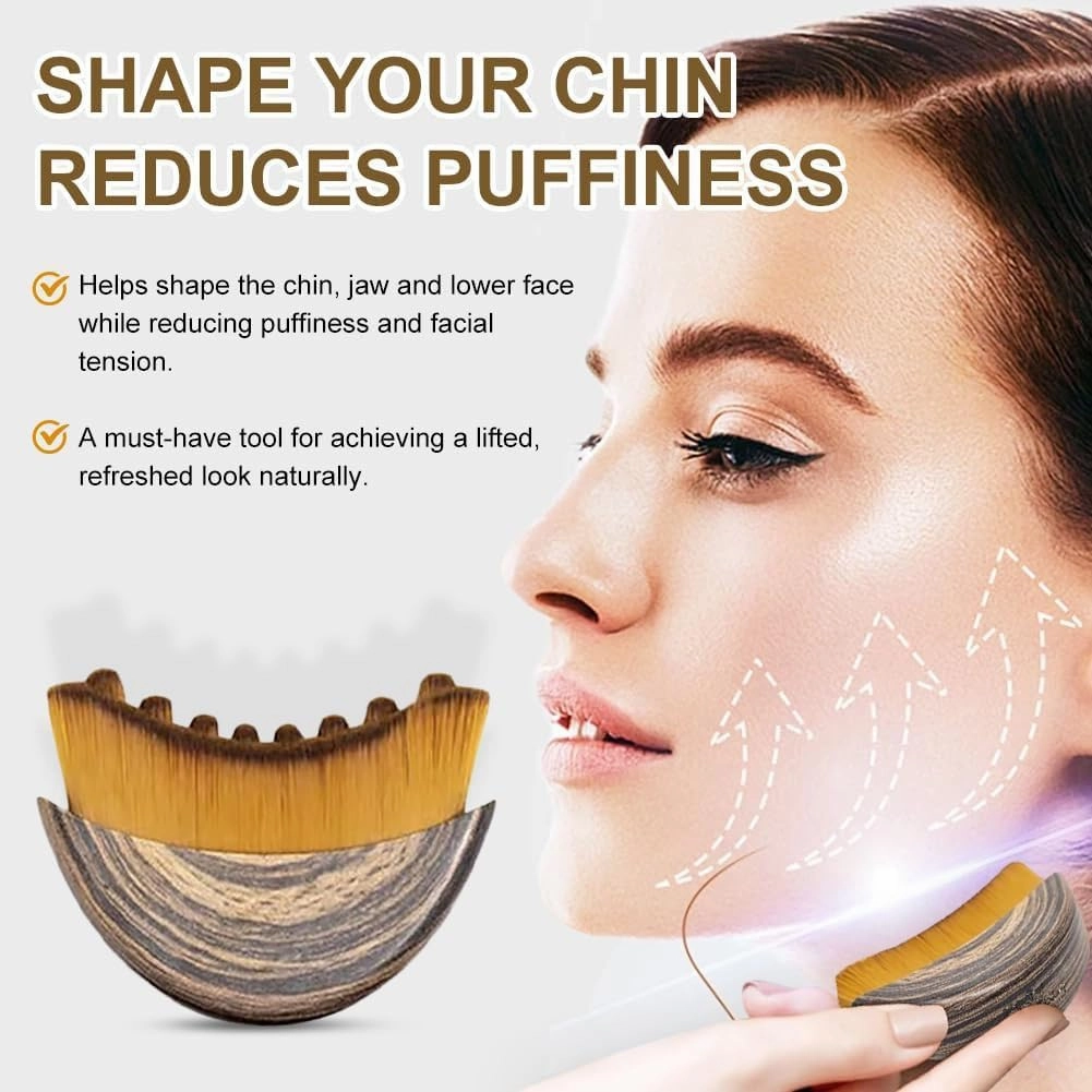 Lymphatic Contour Face Brush, Ultra-Soft Bristles, Lymphatic Drainage Massager for Face, Chin & Jawline Sculpting, Dry Brushing Face Brush, Ergonomically Designed to Fit The Skin Precisely(2pcs)