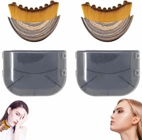 Lymphatic Contour Face Brush, Ultra-Soft Bristles, Lymphatic Drainage Massager for Face, Chin & Jawline Sculpting, Dry Brushing Face Brush, Ergonomically Designed to Fit The Skin Precisely(2pcs)