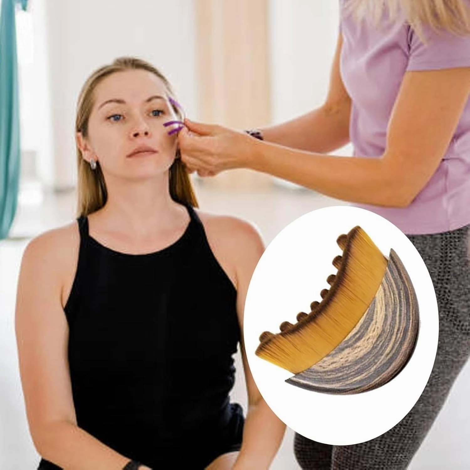 Lymphatic Contour Face Brushes, Dry Brushing Face and Body Brush,Contour Facial Brushes for Lymph Nodes, Soft Drainage Massager for Face, Nose, Chin & Jawline, Body