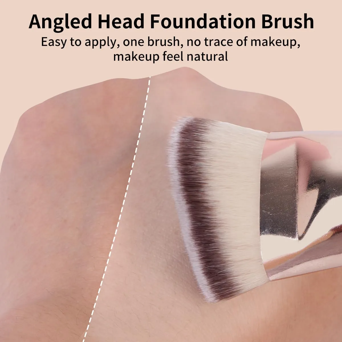 MAANGE Makeup Brushes 4 Pcs Makeup Brush Set for Foundation Concealer Contour Liquid Blending Face Kabuki Makeup Brush Kit Blush Pink