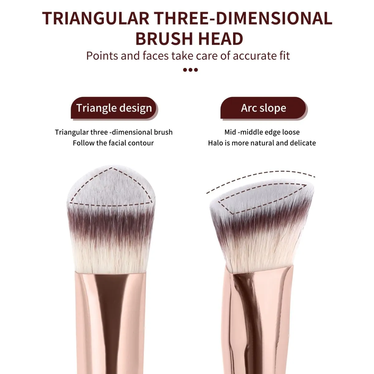 MAANGE Makeup Brushes 4 Pcs Makeup Brush Set for Foundation Concealer Contour Liquid Blending Face Kabuki Makeup Brush Kit Blush Pink