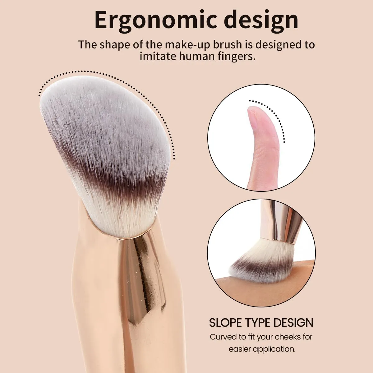 MAANGE Makeup Brushes 4 Pcs Makeup Brush Set for Foundation Concealer Contour Liquid Blending Face Kabuki Makeup Brush Kit Blush Pink