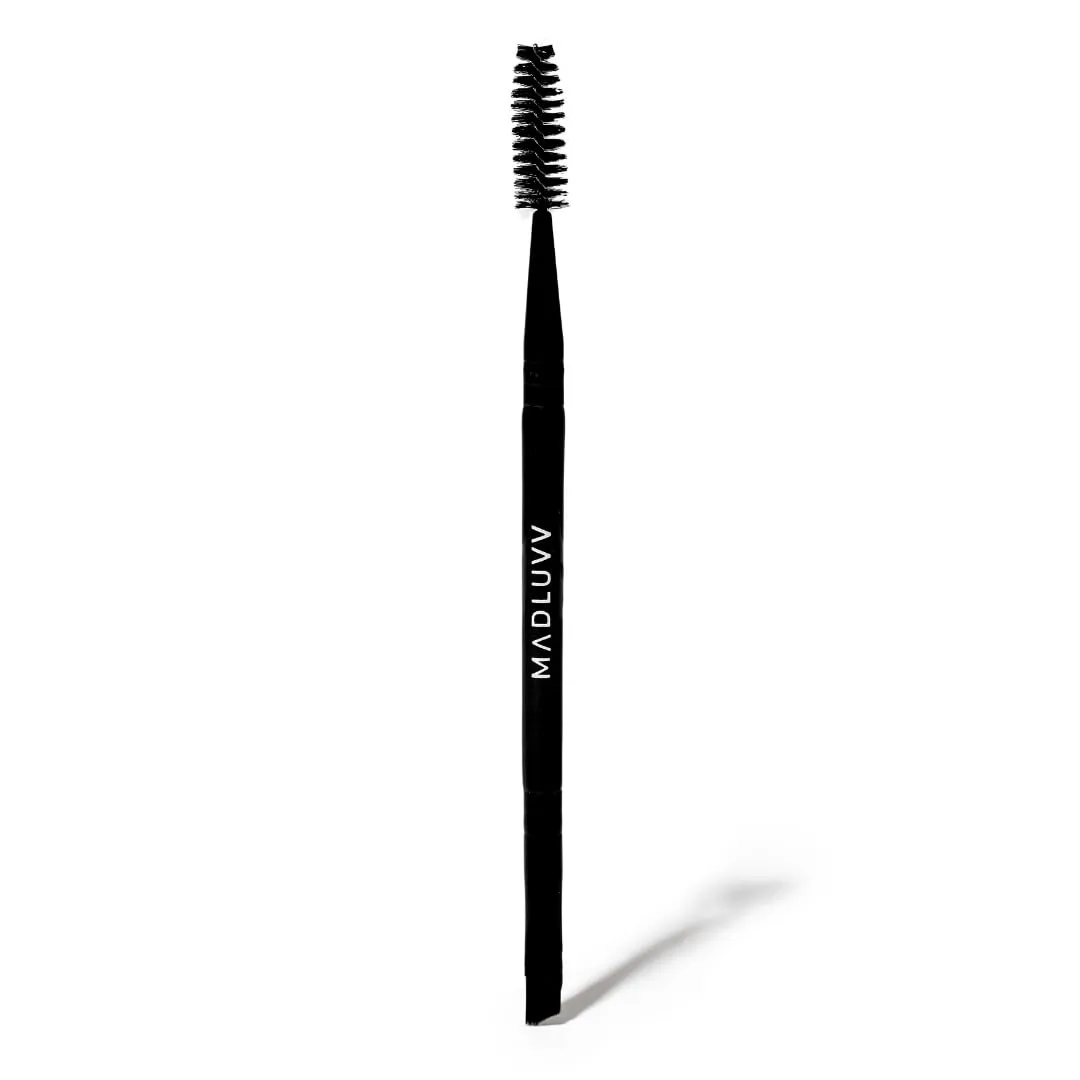 MADLUVV Eyebrow Stencil Kit - Easy-to-Use, Natural Look, 9 Popular Shapes, Used by Professionals - Includes Stamp, Stencils, Spoolie, and Travel Bag (Nearly Black)