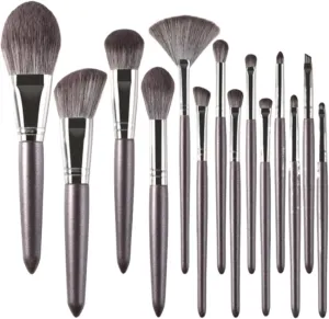 Make Up Brushes Set Makeup Brush Set 14pcs Frosted Wooden Handle Makeup Brushes for Facial Contour Brushes Makeup Tools Set