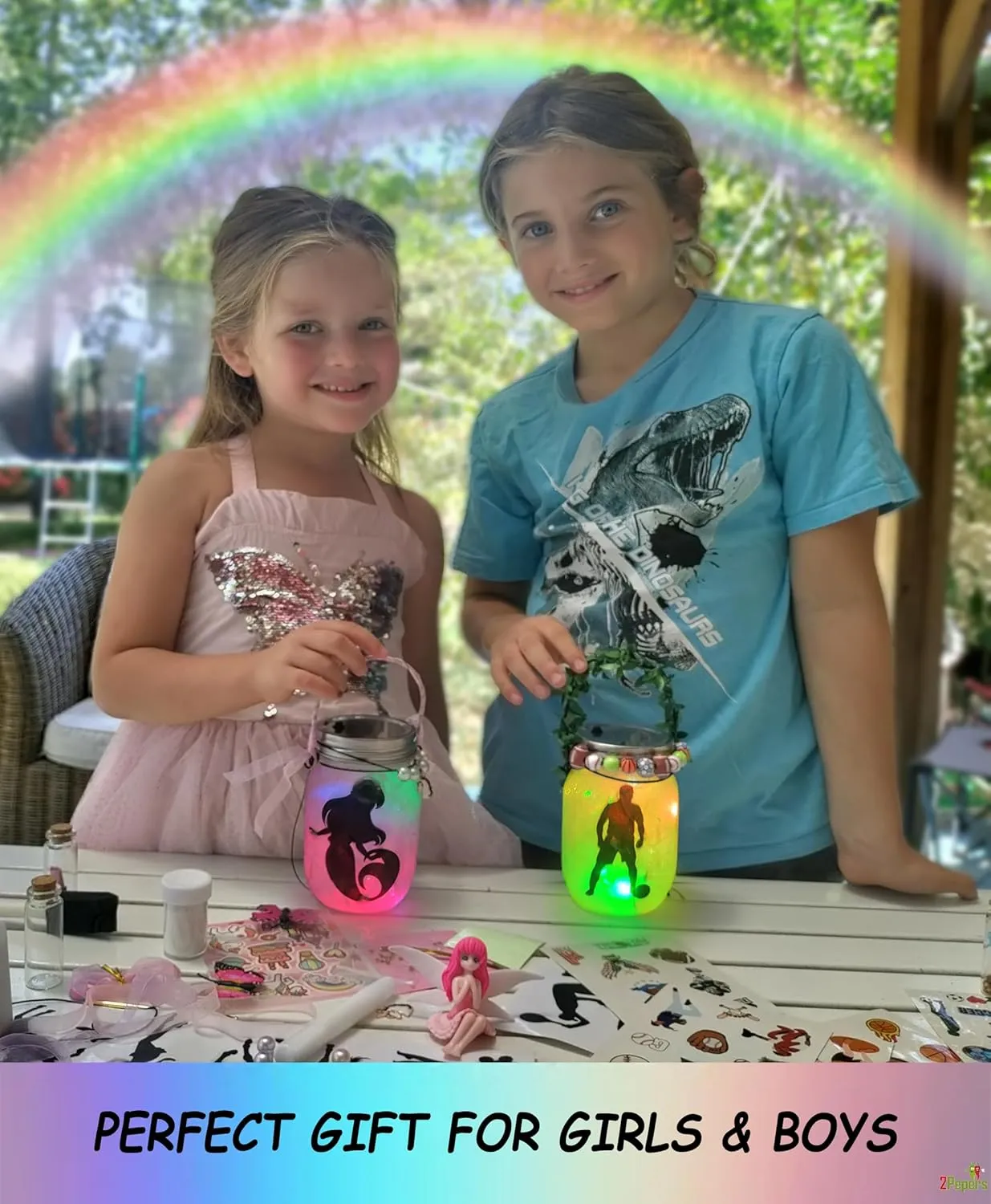 Make Your Own Mermaid Toy Night Light Lantern Jar Arts & Crafts For Girls, DIY Mermaid Gifts For Girls Ages 4 5 6-8 8-10 8-12 & Teens. Best Little Mermaid Craft Kit Projects & Kids Birthday Present