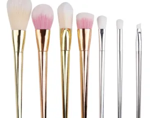 Makeup Brush Kit Set For Eyeshadow Contour Top Soft Fiber Hair Make Up Brush(7pcs Rese Gold)