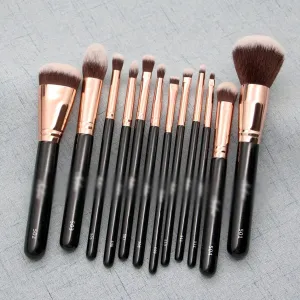 Makeup Brush Set 12pcs Synthetic Hair Make Up Brush Gold Foundation Powder Contour Eyeshadow Professional Makeup Brushes