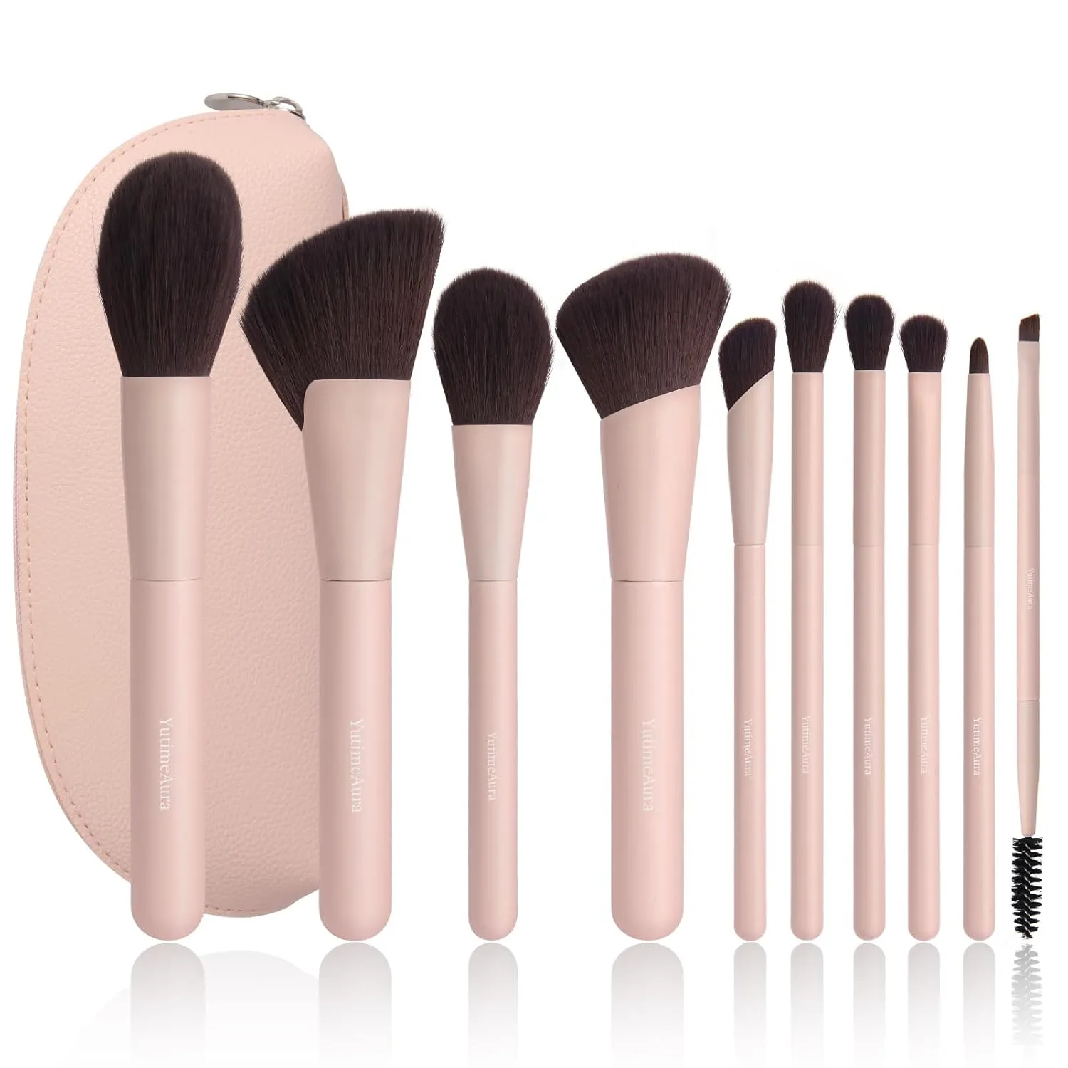 Makeup Brushes 10pc, Makeup Brush Set Foundation Bronzer Contour Eyeshadow Blush Concealer Make Up Brushes
