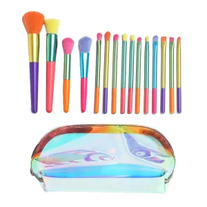 Makeup Brushes 15 Pcs Set, Professional Makeup Kit,Make up Brush Foundation Brush Eyebrow Eyeshadow Brush Contour Blush Concealer Powder Brush with Case (Multicolor)