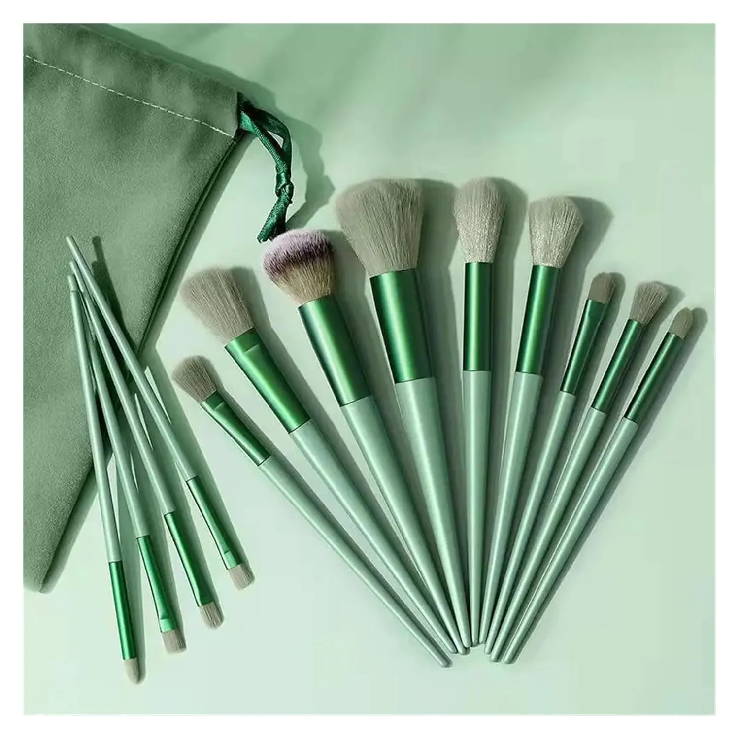 Makeup Brushes Set With 4 Sponge Puff Make-up for women Korean Cosmetics Foundation Blush Brush Complete Kit(Dark Blue Set)