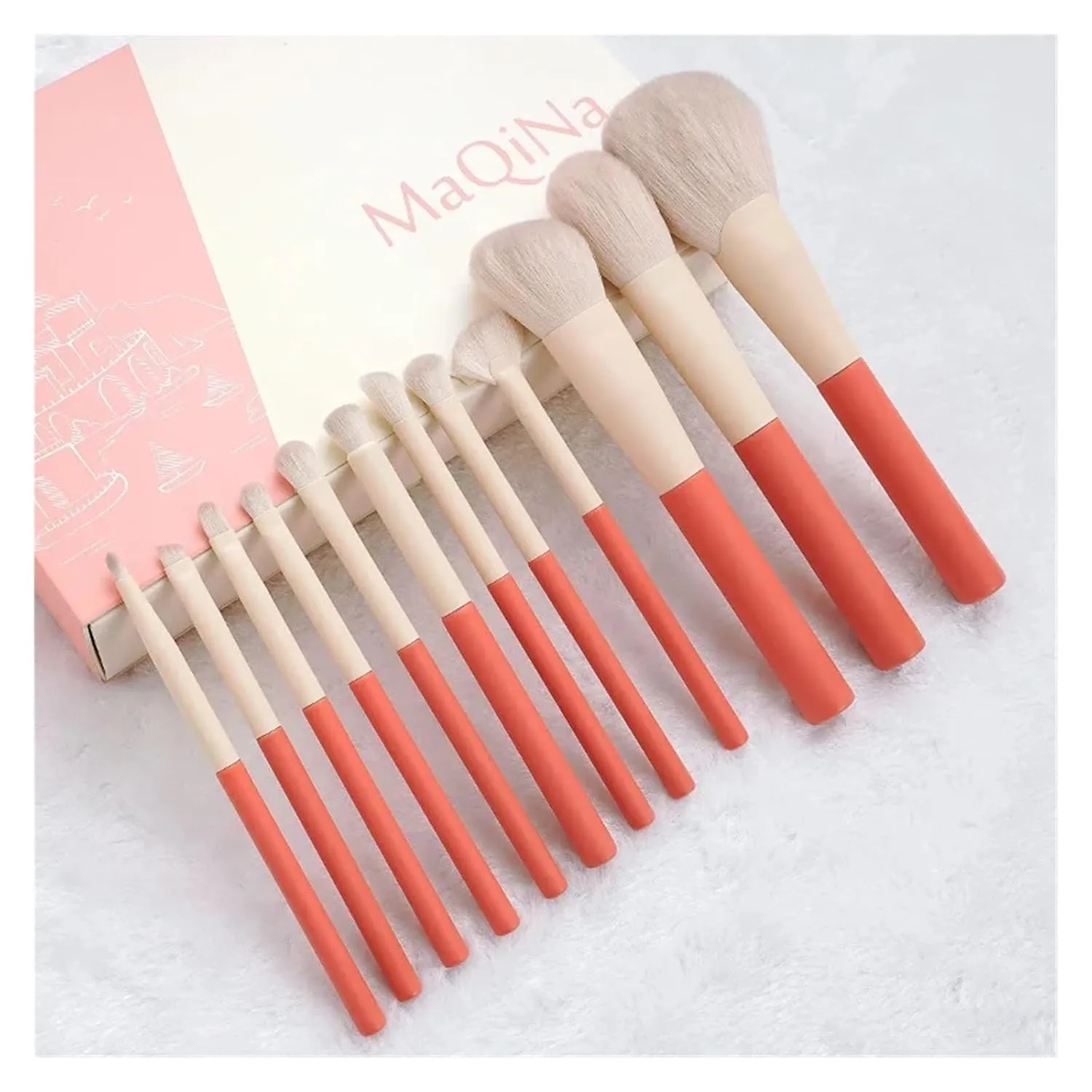 Makeup Brushes Set With 4 Sponge Puff Make-up for women Korean Cosmetics Foundation Blush Brush Complete Kit(Dark Blue Set)