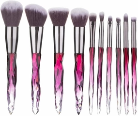 Makeup Brush 10 Pieces Professional Makeup Brush Set Cosmetics Blush Foundation Brush Eye Shadow Lip Brow Makeup Brush Set(Suit,B)