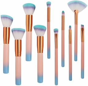 Makeup Brush 10pcs Makeup Brushes Set Foundation Powder Eye Shadow Blush Blending Contour Lip Fan Make Up Brush Kit Cosmetic Tool Kit