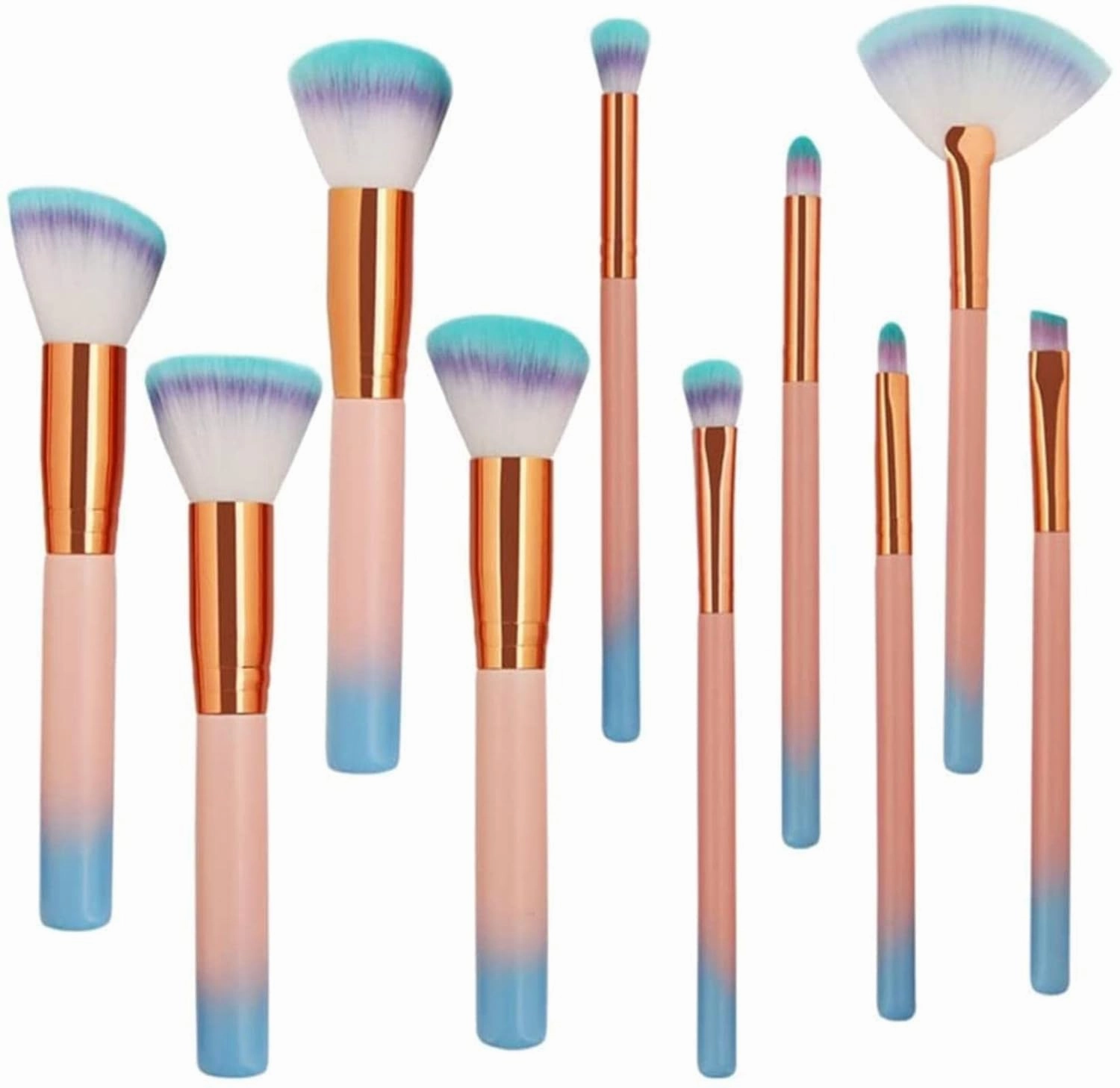 Makeup Brush 10pcs Makeup Brushes Set Foundation Powder Eye Shadow Blush Blending Contour Lip Fan Make Up Brush Kit Cosmetic Tool Kit