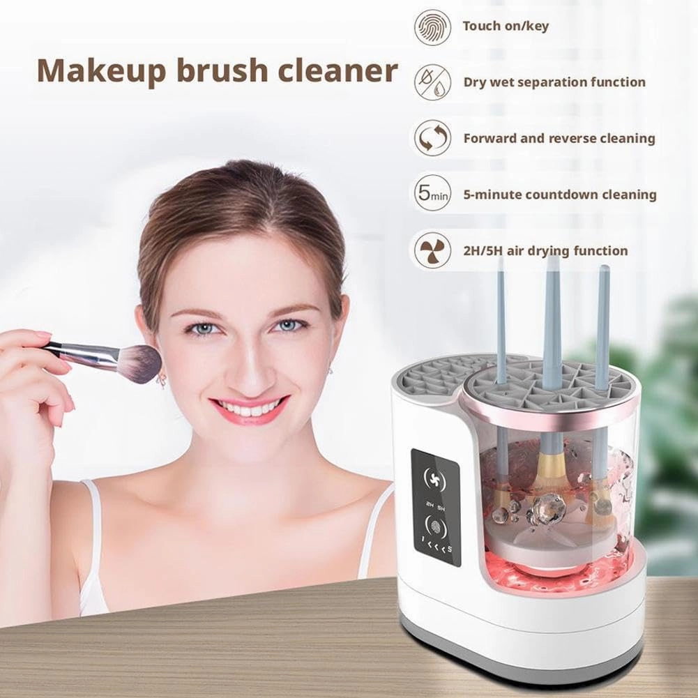 Makeup Brush Cleaner - 3 in 1 Electric Makeup Brush Cleaner and Dryer, Portable Automatic USB Cosmetic Brushes Cleaner Tool Beauty Makeup Brush Set,Contour, Eyeshadow, Blush Brush