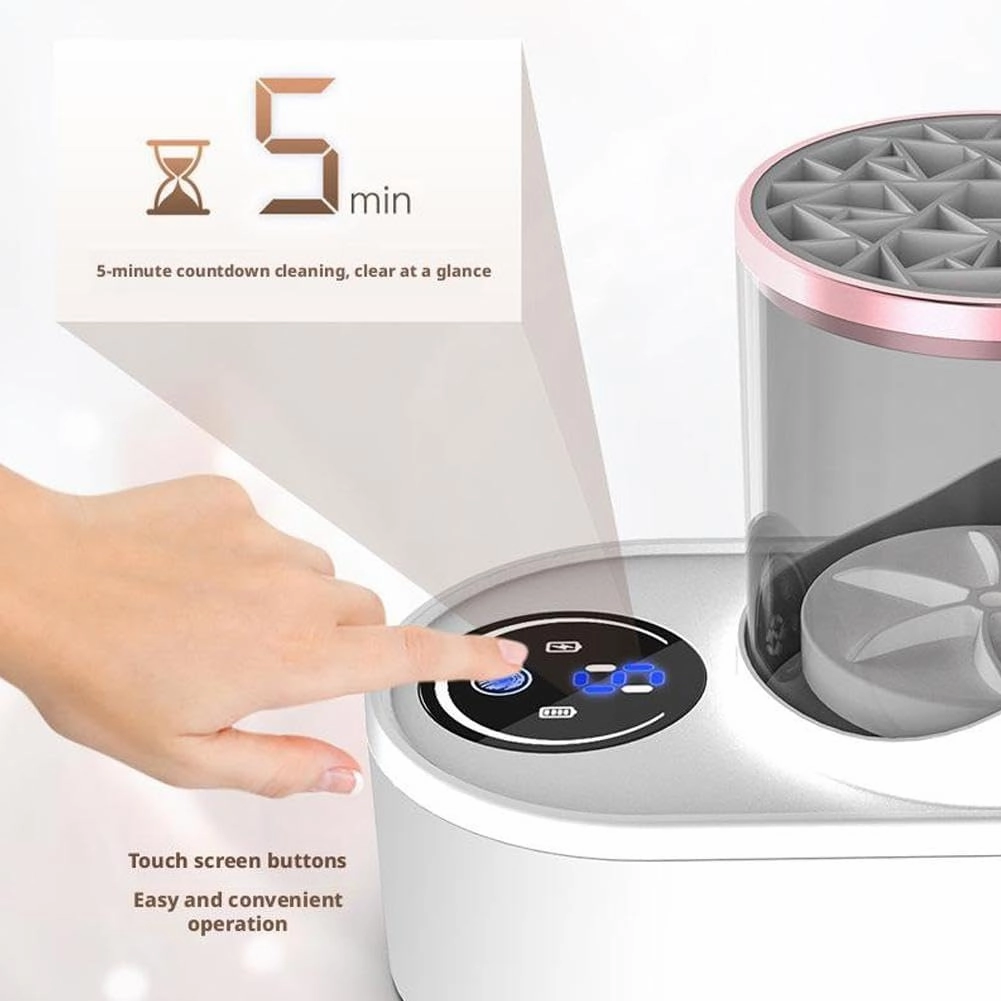 Makeup Brush Cleaner - 3 in 1 Electric Makeup Brush Cleaner and Dryer, Portable Automatic USB Cosmetic Brushes Cleaner Tool Beauty Makeup Brush Set,Contour, Eyeshadow, Blush Brush