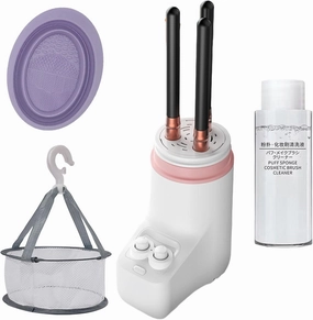 Makeup Brush Dryer Machine, Electric Makeup Brush Dryer, Quick Automatic Drying, No Harmful for Bristles, Temperature Adjustable, Compatible with 98% Makeup Brush, Whith a Set of Cleaning Kits Purple