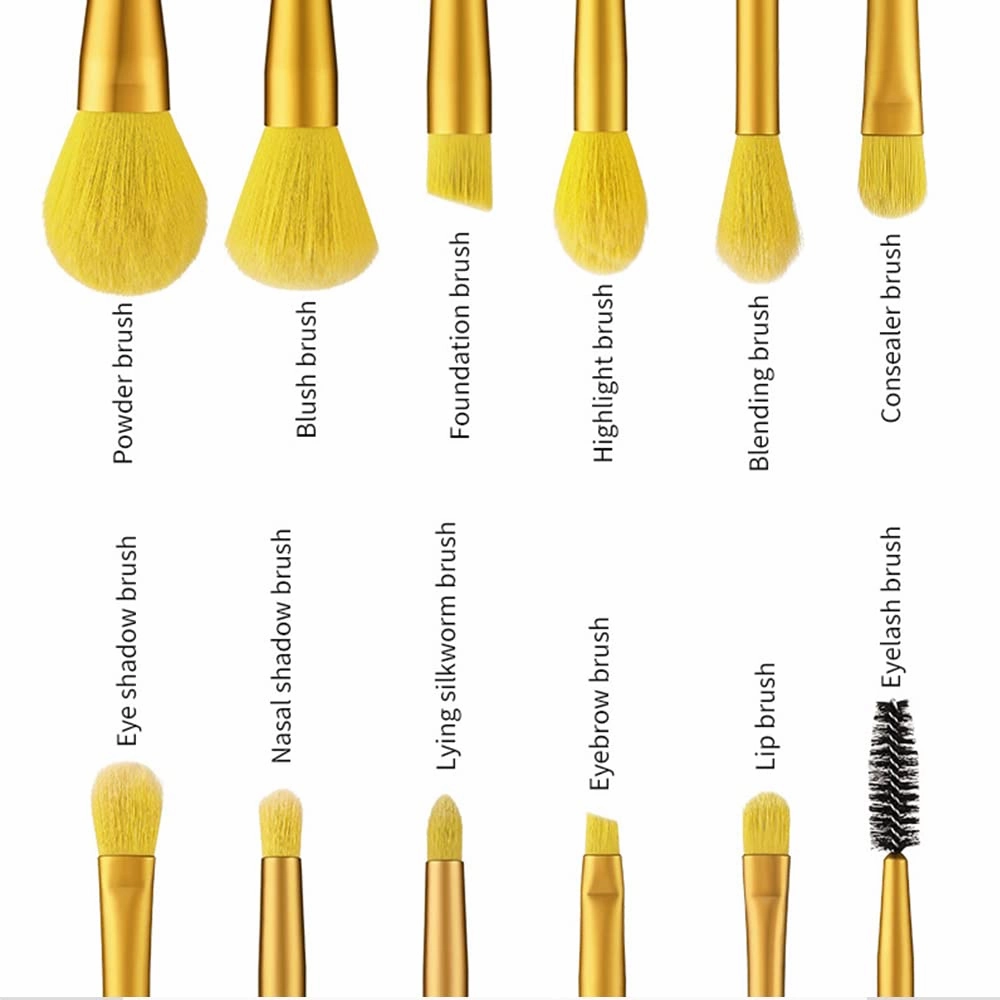 Makeup Brush Set 12pcs Premium Synthetic Makeup Brushes Professional Brushes Set Candy Make up Brush Kit Foundation Powder Blush Eyeshadow Eyebrow Contour concealer Makeup Brushes Set Durable Aluminum Ferrule Wooden Handle 14-4