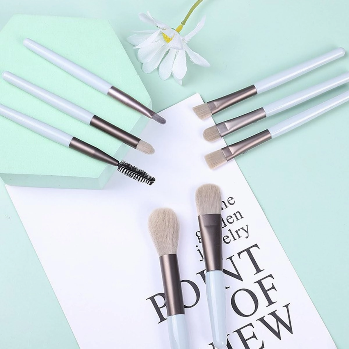 Makeup Brushes 8Pcs Makeup Brush Set Premium Synthetic Powder Foundation Contour Blush Concealer Eye Shadow Blending Liner Make Up Brush Kit (Storage bag,Apricot)