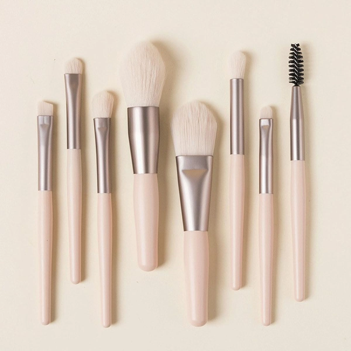 Makeup Brushes 8Pcs Makeup Brush Set Premium Synthetic Powder Foundation Contour Blush Concealer Eye Shadow Blending Liner Make Up Brush Kit (Storage bag,Apricot)