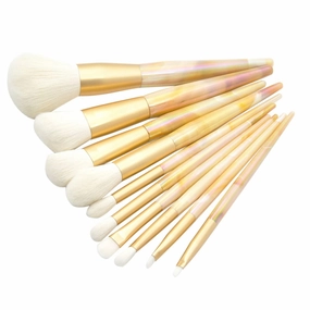 Marbled Makeup Brush Set 10 Pcs Set Contour Makeup Brushes Eye Shadows Kit Safe for Daily Use