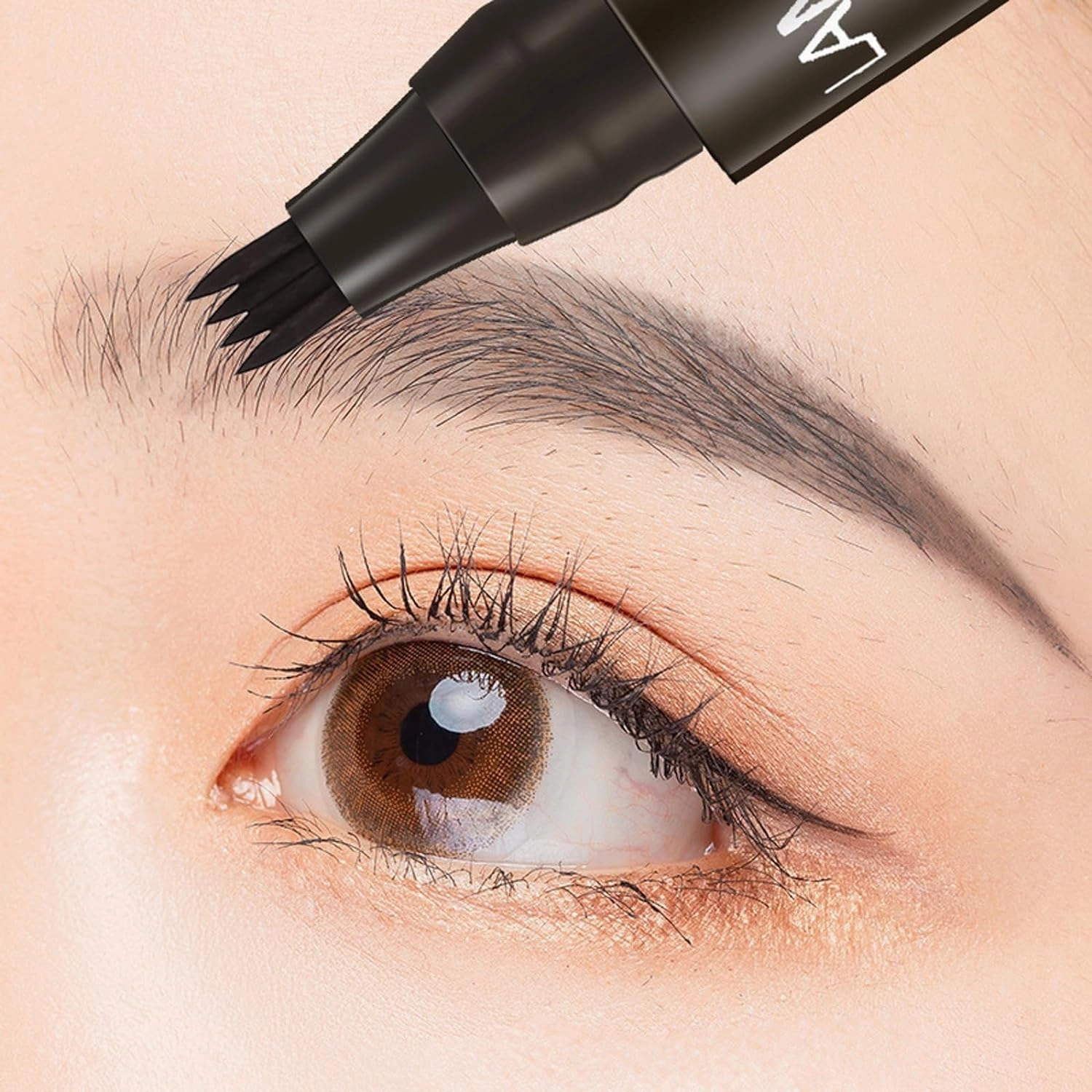 Matezis Eyebrow Pencil, Matezis Eye Pencil, Microblade Eyebrow Pen Waterproof, Microblading EyebrowPen 4 Tipped Precise Brow Pen (Dark brown)
