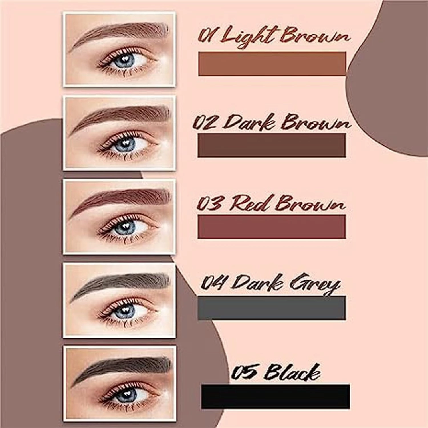 Matezis Eyebrow Pencil, Matezis Eye Pencil, Microblade Eyebrow Pen Waterproof, Microblading EyebrowPen 4 Tipped Precise Brow Pen (Dark brown)