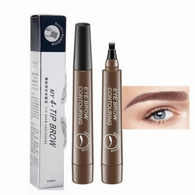 Matezis Eyebrow Pencil, Matezis Eye Pencil, Microblade Eyebrow Pen Waterproof, Microblading EyebrowPen 4 Tipped Precise Brow Pen (Dark brown)
