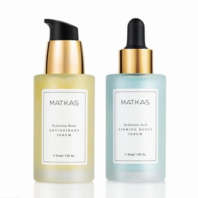 MATKAS Korean Hyaluronic Acid Serum   Korean Hydration Boost Antioxidant Serum - 2 Pack / 1 Fl. Oz each - with Niacinamide, Vitamins, Peptides for Dark Spots, Anti Aging Serums, Korean Skincare Bundle